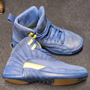 Blue and Yellow High-Top Sneakers